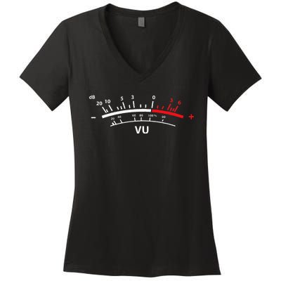 VU Meter dB DJ Women's V-Neck T-Shirt