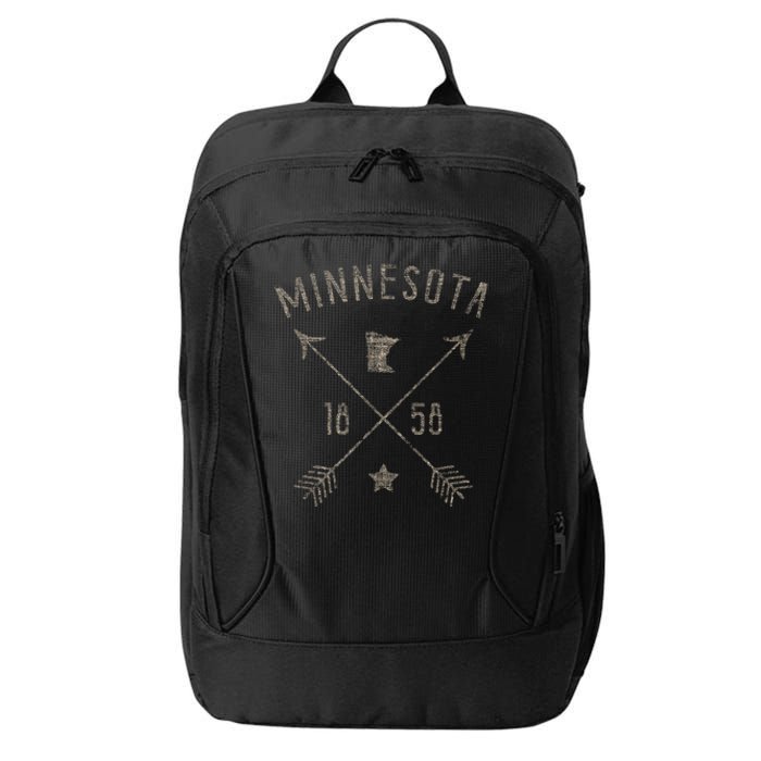 Vintage Minnesota Distressed Home State Map Boho Arrows City Backpack