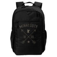 Vintage Minnesota Distressed Home State Map Boho Arrows Daily Commute Backpack