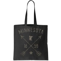 Vintage Minnesota Distressed Home State Map Boho Arrows Tote Bag