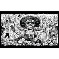 Vintage Mexico Day Of The Dead Dia De Los Muertos Bumper Sticker