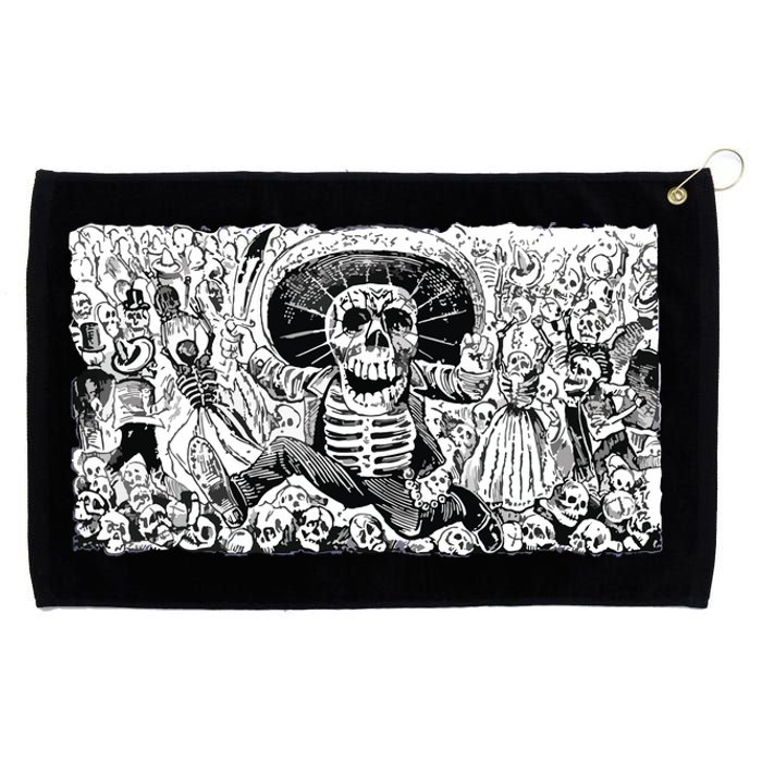 Vintage Mexico Day Of The Dead Dia De Los Muertos Grommeted Golf Towel