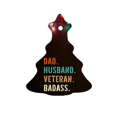 Veteran Military Dad Gifts From Daughter Son Wife Ceramic Tree Ornament