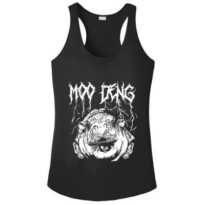 Vintage Moo Deng Meme Viral Internet Animal Ladies PosiCharge Competitor Racerback Tank