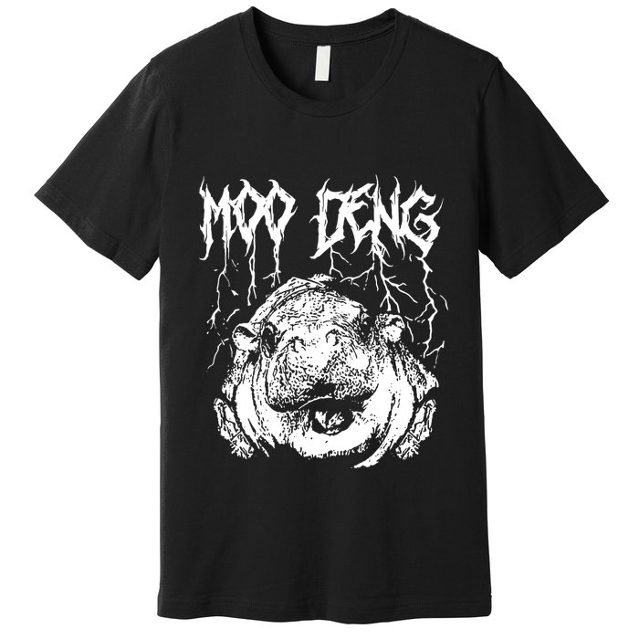 Vintage Moo Deng Meme Viral Internet Animal Premium T-Shirt