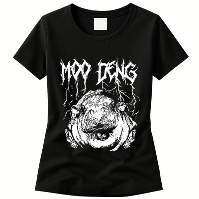 Vintage Moo Deng Meme Viral Internet Animal Womens T-Shirt