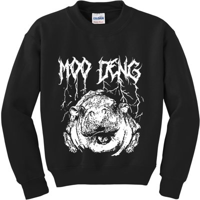 Vintage Moo Deng Meme Viral Internet Animal Kids Sweatshirt