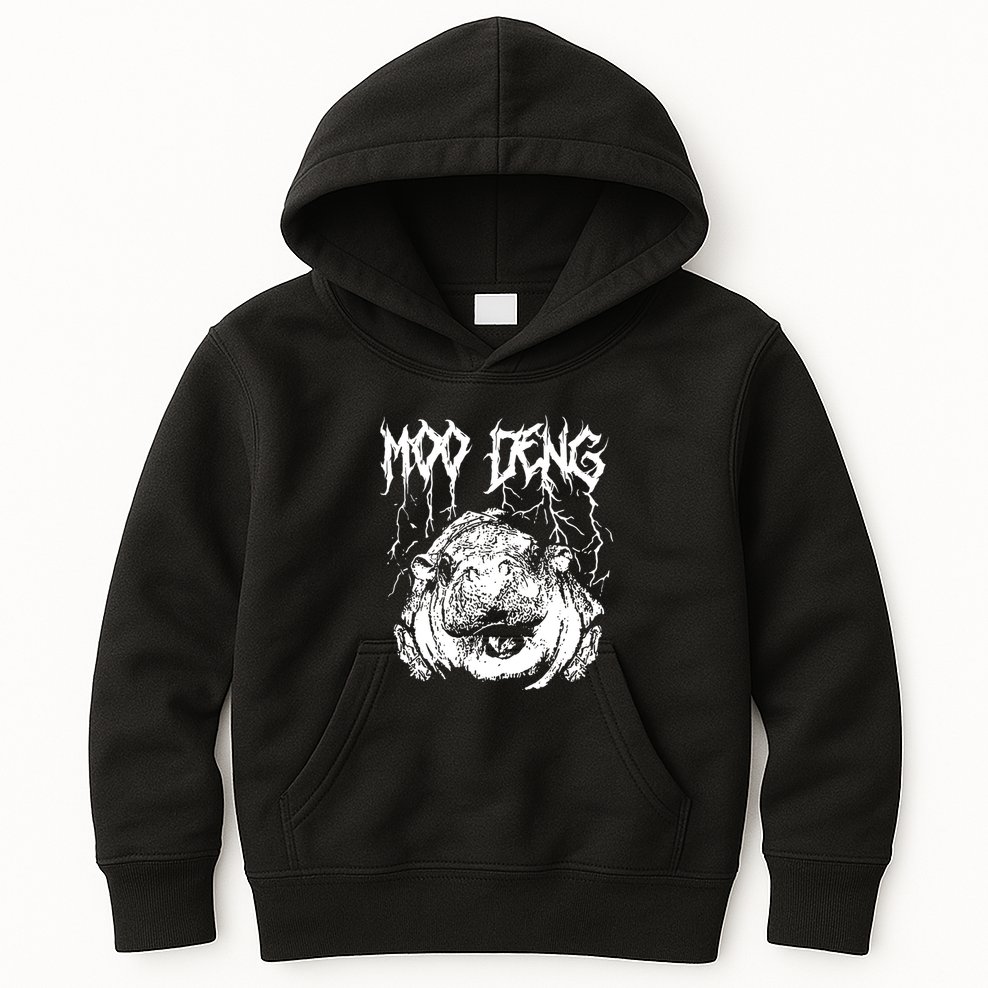 Vintage Moo Deng Meme Viral Internet Animal Kids Hoodie