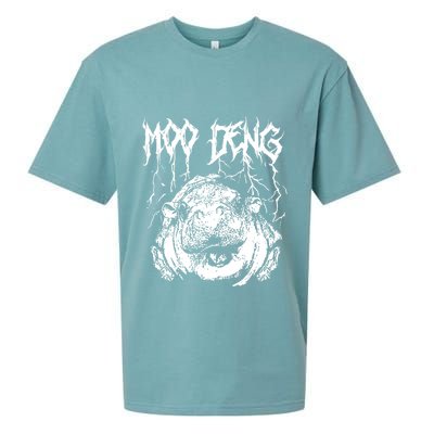 Vintage Moo Deng Meme Viral Internet Animal Sueded Cloud Jersey T-Shirt