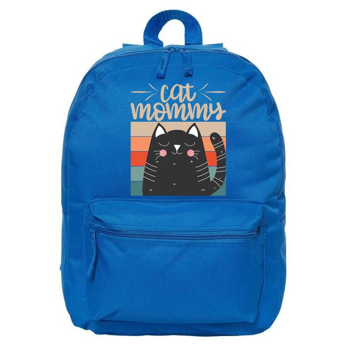 Vintage Mothers Day Great Gift Ll Cat Mama Cat Lovers Cool Gift 16 in Basic Backpack