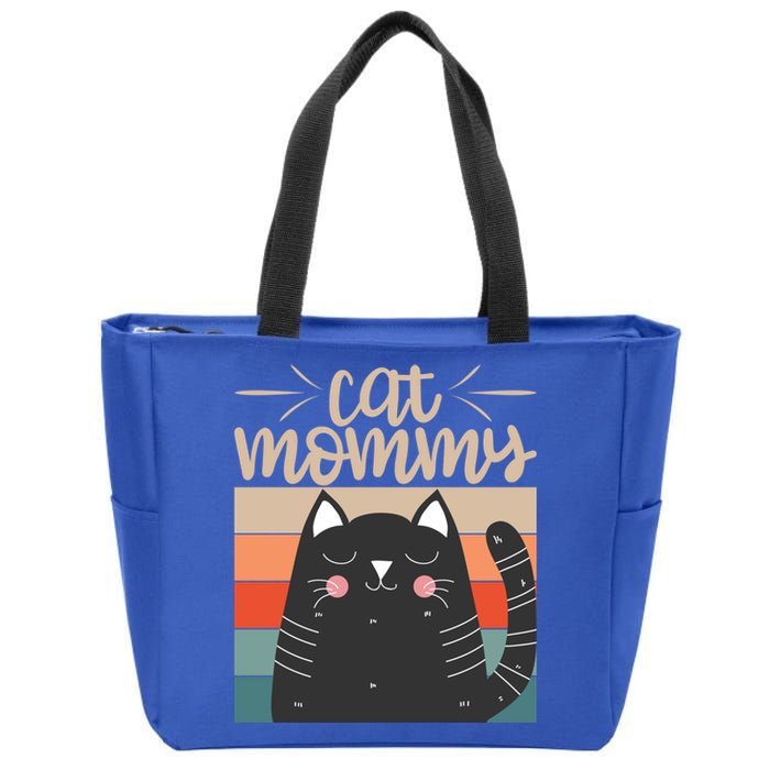 Vintage Mothers Day Great Gift Ll Cat Mama Cat Lovers Cool Gift Zip Tote Bag