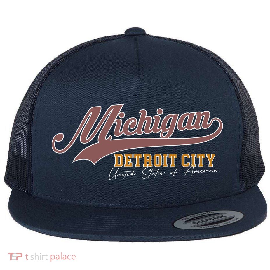 Vintage Michigan Detroit City Flatbill Hat