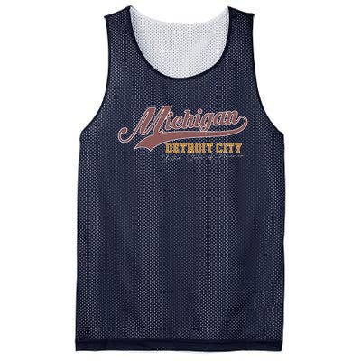 Vintage Michigan Detroit City Mesh Reversible Basketball Jersey Tank