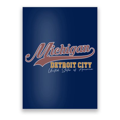 Vintage Michigan Detroit City Poster