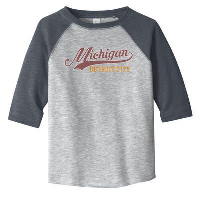 Vintage Michigan Detroit City Toddler Fine Jersey T-Shirt