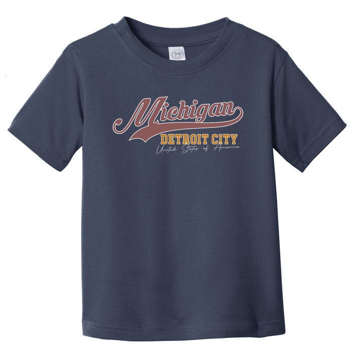 Vintage Michigan Detroit City Toddler T-Shirt