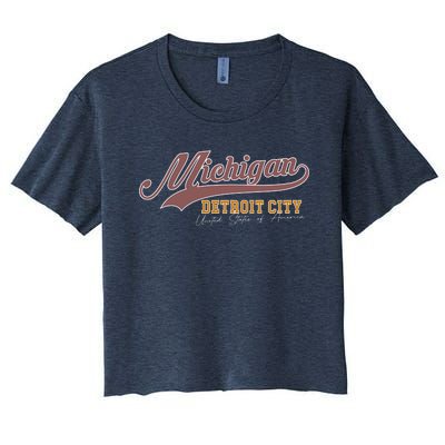 Vintage Michigan Detroit City Women's Crop Top Tee