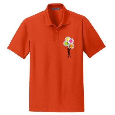 ValentineS MotherS Day Pickleball Flower Bouquet Pretty Cute Gift Dry Zone Grid Polo