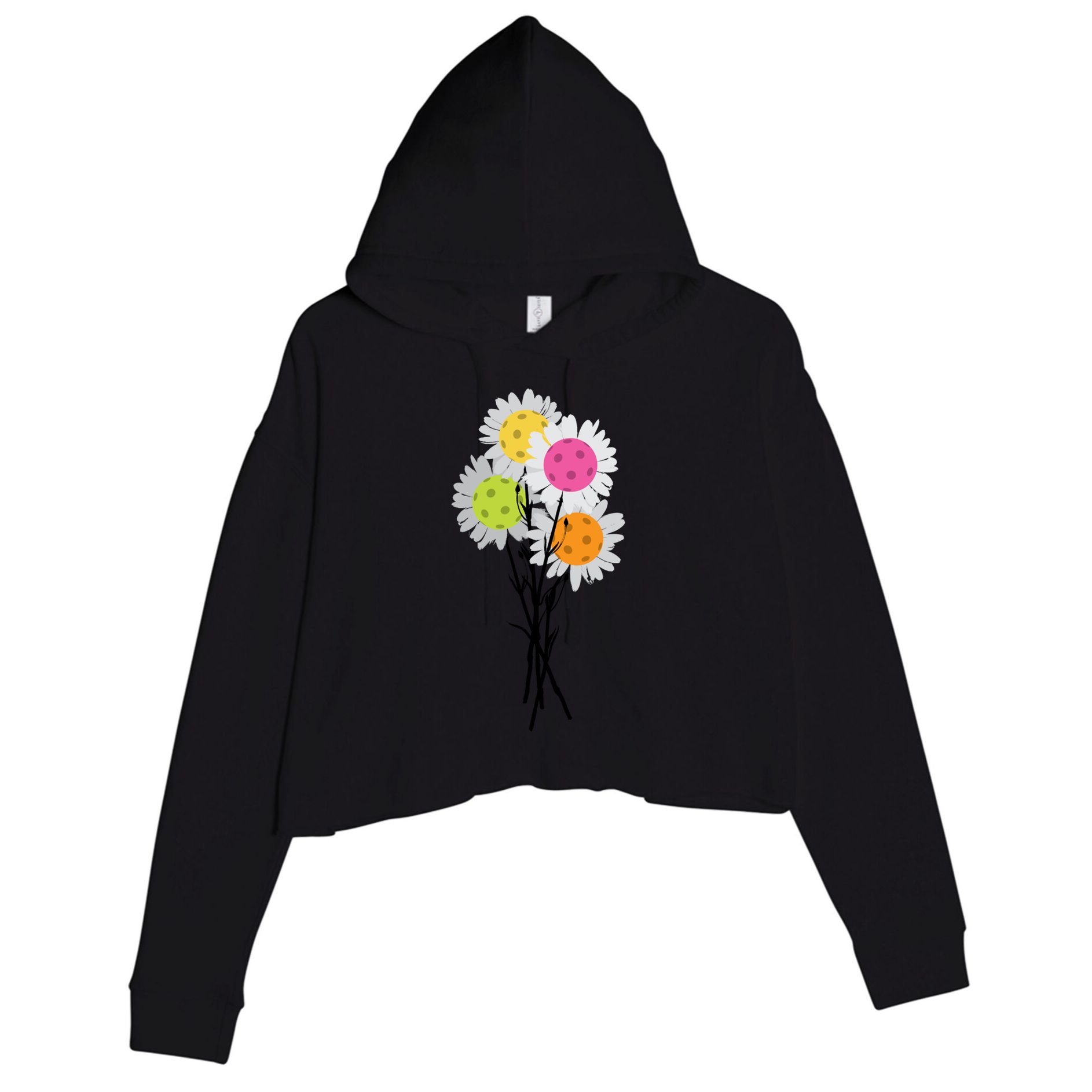 ValentineS MotherS Day Pickleball Flower Bouquet Pretty Cute Gift Crop Fleece Hoodie