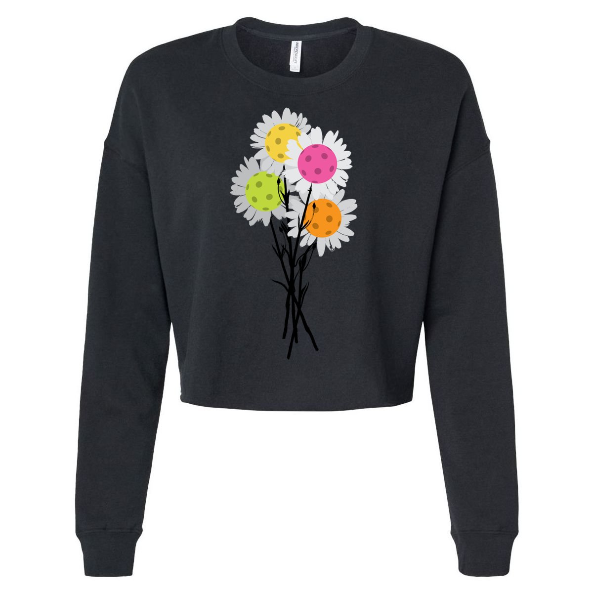 ValentineS MotherS Day Pickleball Flower Bouquet Pretty Cute Gift Cropped Pullover Crew