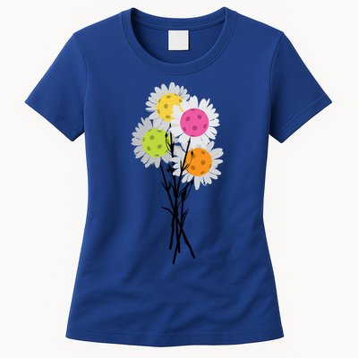 ValentineS MotherS Day Pickleball Flower Bouquet Pretty Cute Gift Womens T-Shirt