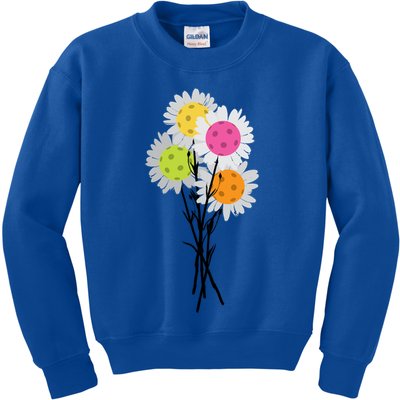 ValentineS MotherS Day Pickleball Flower Bouquet Pretty Cute Gift Kids Sweatshirt