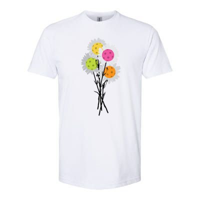 ValentineS MotherS Day Pickleball Flower Bouquet Pretty Cute Gift Softstyle® CVC T-Shirt