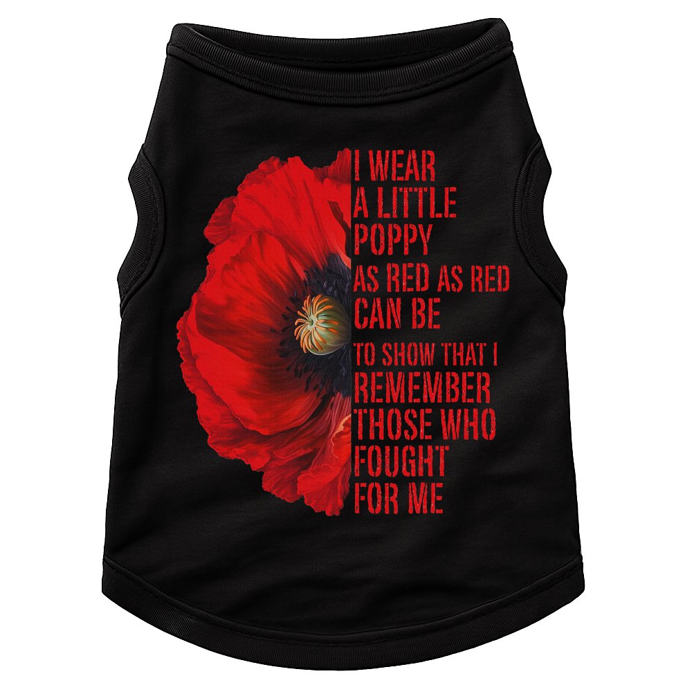 Veterans Memorial Day We Never Forget Red Poppy Flower Usa Doggie Tank