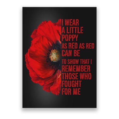 Veterans Memorial Day We Never Forget Red Poppy Flower Usa Poster