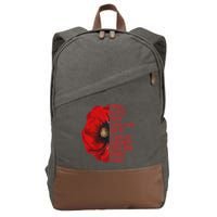 Veterans Memorial Day We Never Forget Red Poppy Flower Usa Cotton Canvas Backpack