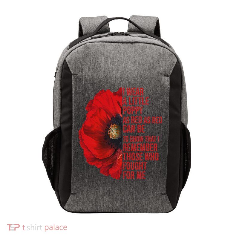 Veterans Memorial Day We Never Forget Red Poppy Flower Usa Vector Backpack