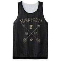 Vintage Minnesota Distressed Home State Map Boho Arrows Mesh Reversible Basketball Jersey Tank