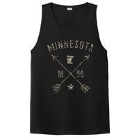 Vintage Minnesota Distressed Home State Map Boho Arrows PosiCharge Competitor Tank