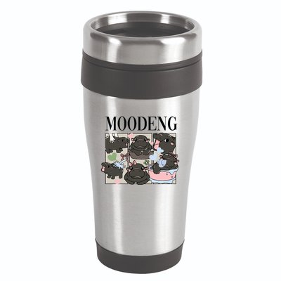 Vintage Moo Deng Bootleg Rap I Love Moo Deng Hippo Lover 16oz Travel Tumbler