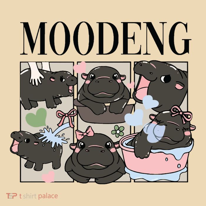 Vintage Moo Deng Bootleg Rap I Love Moo Deng Hippo Lover Bag