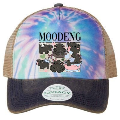 Vintage Moo Deng Bootleg Rap I Love Moo Deng Hippo Lover Legacy Tie Dye Trucker Hat
