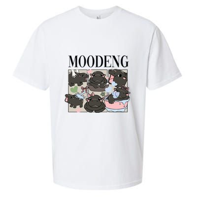 Vintage Moo Deng Bootleg Rap I Love Moo Deng Hippo Lover Sueded Cloud Jersey T-Shirt