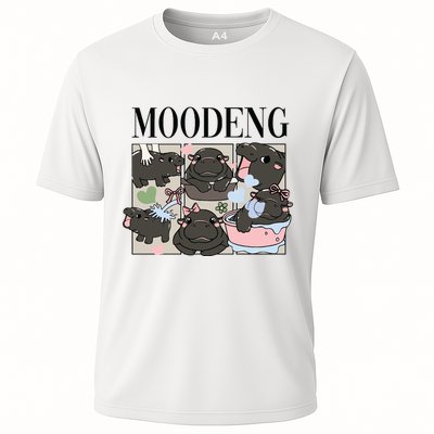 Vintage Moo Deng Bootleg Rap I Love Moo Deng Hippo Lover Performance Shirt