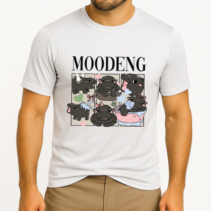 Vintage Moo Deng Bootleg Rap I Love Moo Deng Hippo Lover Performance Shirt