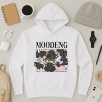 Vintage Moo Deng Bootleg Rap I Love Moo Deng Hippo Lover Hoodie