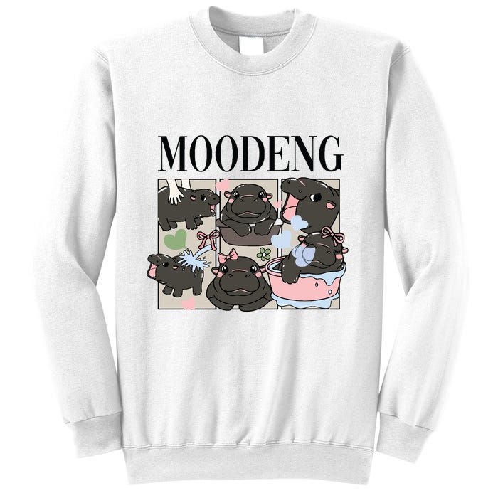 Vintage Moo Deng Bootleg Rap I Love Moo Deng Hippo Lover Sweatshirt