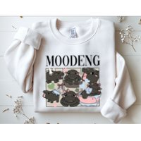 Vintage Moo Deng Bootleg Rap I Love Moo Deng Hippo Lover Sweatshirt