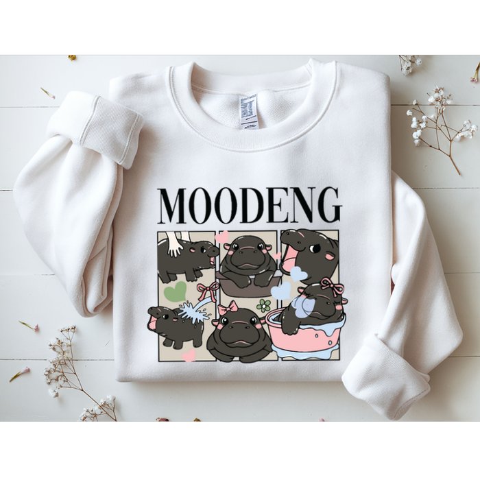 Vintage Moo Deng Bootleg Rap I Love Moo Deng Hippo Lover Sweatshirt