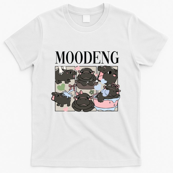 Vintage Moo Deng Bootleg Rap I Love Moo Deng Hippo Lover T-Shirt