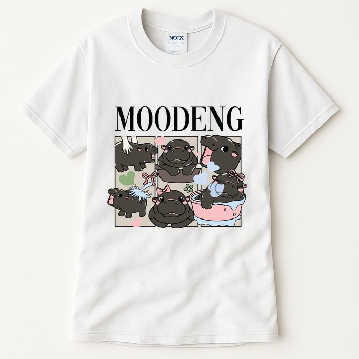 Vintage Moo Deng Bootleg Rap I Love Moo Deng Hippo Lover Tall T-Shirt