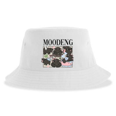 Vintage Moo Deng Bootleg Rap I Love Moo Deng Hippo Lover Sustainable Bucket Hat