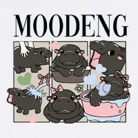 Vintage Moo Deng Bootleg Rap I Love Moo Deng Hippo Lover Button