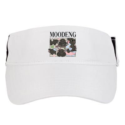 Vintage Moo Deng Bootleg Rap I Love Moo Deng Hippo Lover Adult Drive Performance Visor