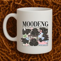 Vintage Moo Deng Bootleg Rap I Love Moo Deng Hippo Lover Mug