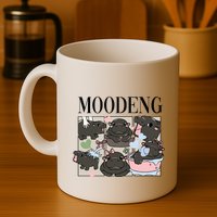 Vintage Moo Deng Bootleg Rap I Love Moo Deng Hippo Lover Mug